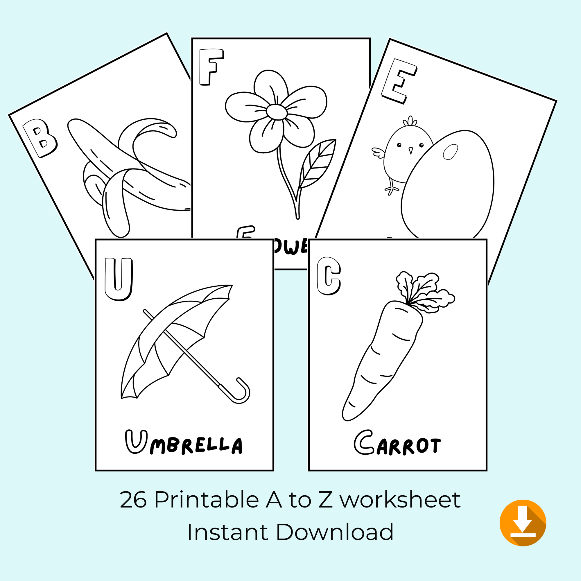 ABC Coloring Book-26 pages - Image 3