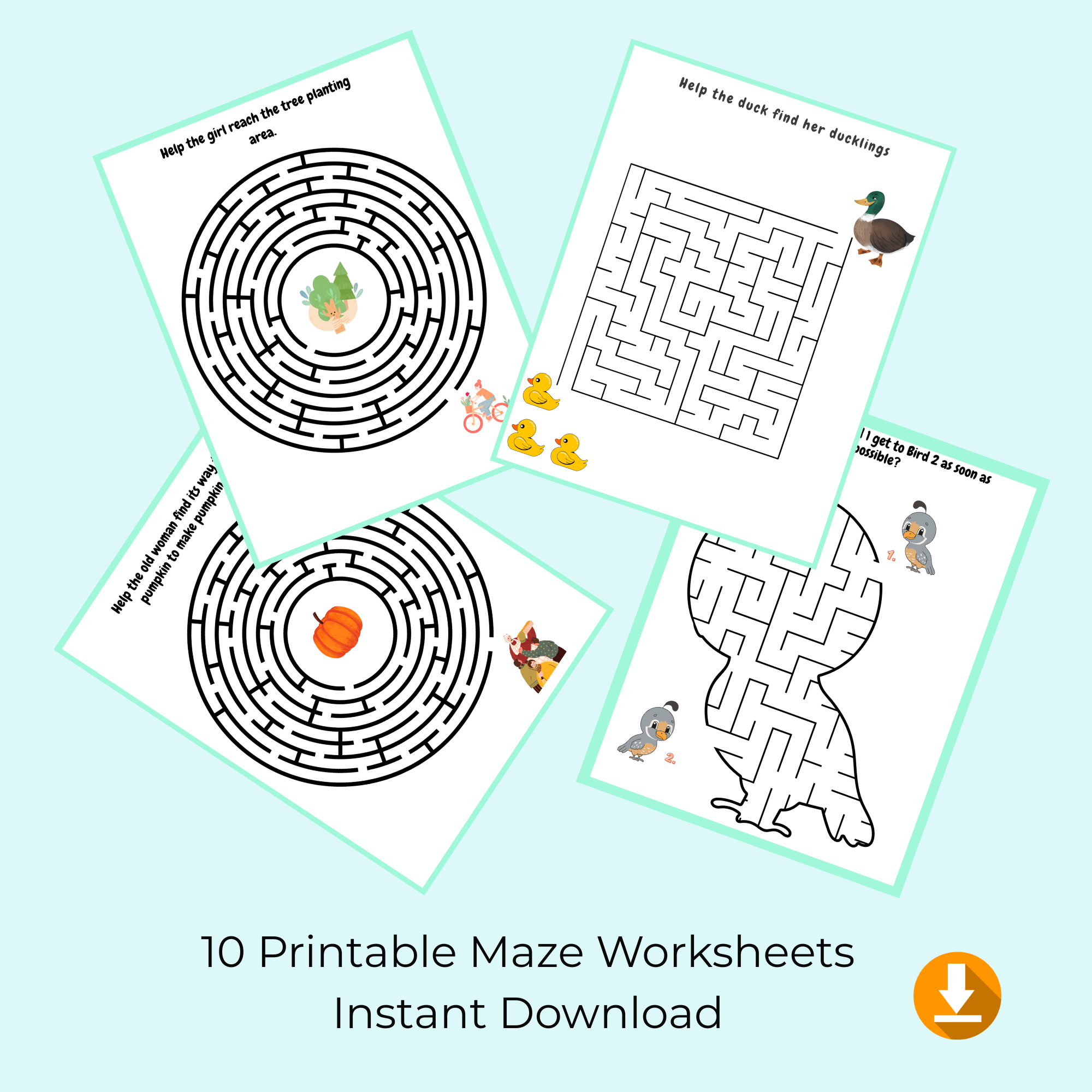 Maze Adventure Book for Kids β 10 Printable Pages - Image 2