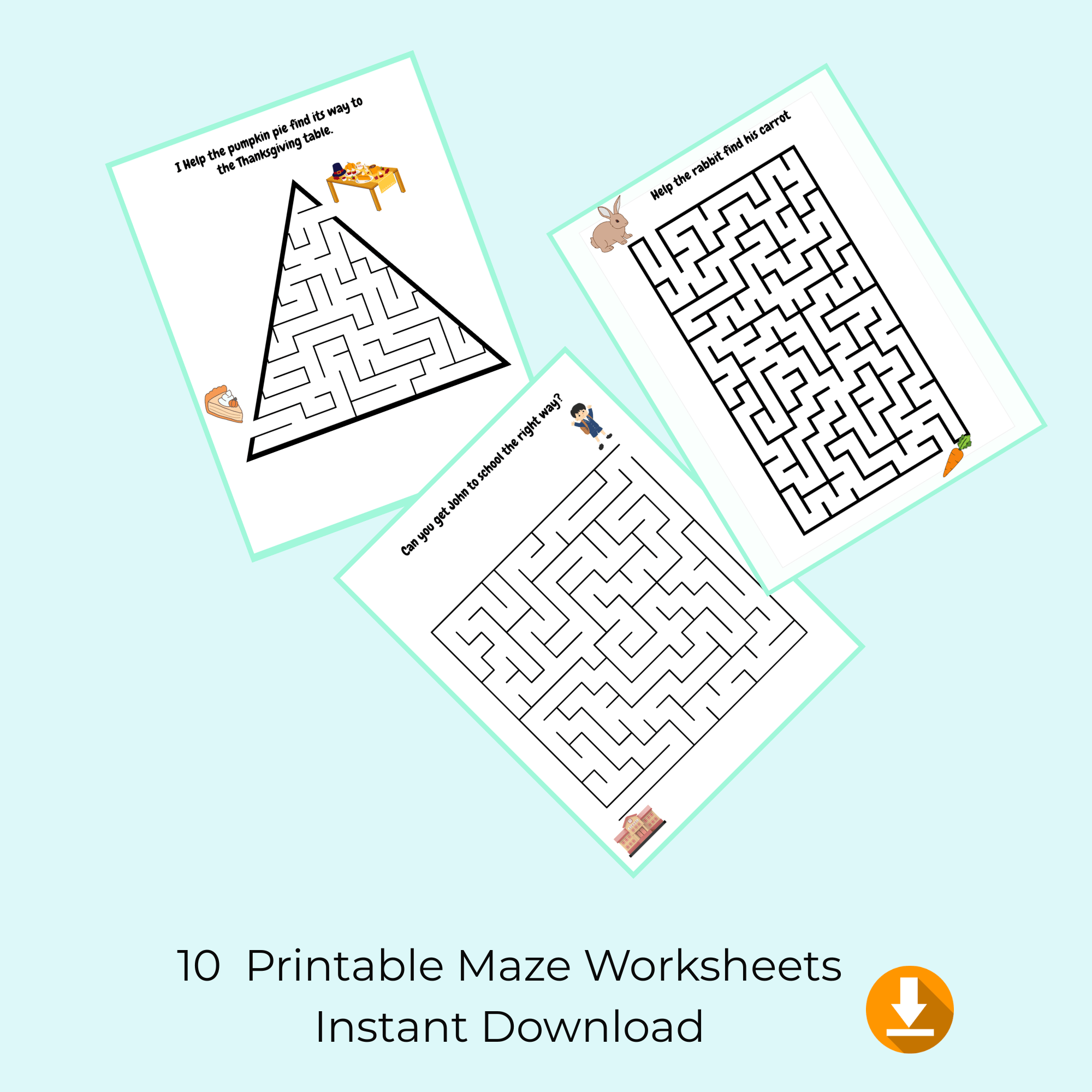 Maze Adventure Book for Kids β 10 Printable Pages - Image 3