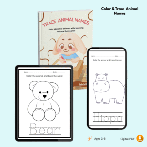 Trace Animal Names - 26 pages